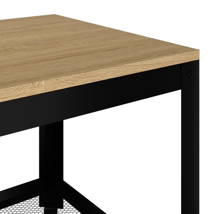 Couchtisch Und Schwarz 90X45X45 Cm Mdf Und Eisen