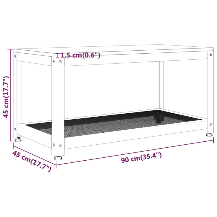 Couchtisch Und Schwarz 90X45X45 Cm Mdf Und Eisen