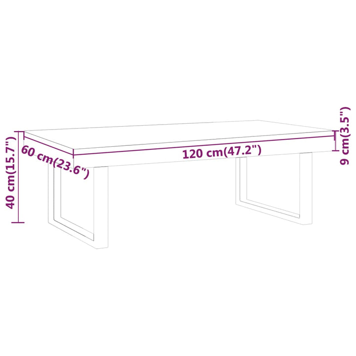 Couchtisch Und Schwarz 120X60X40 Cm Mdf Und Eisen