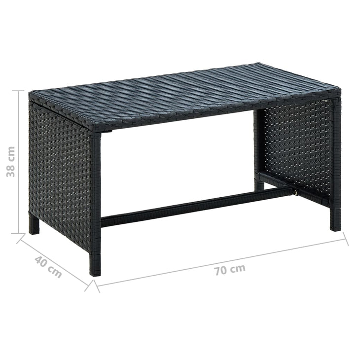 Couchtisch 70×40×38 Cm Poly Rattan