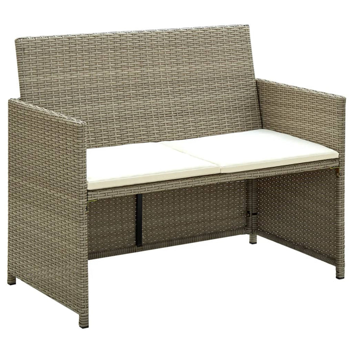 2-Sitzer-Gartensofa Mit Polstern Poly Rattan