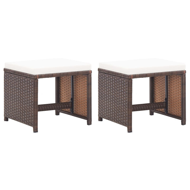 Gartenhocker Mit Kissen 2 Stk. Poly Rattan