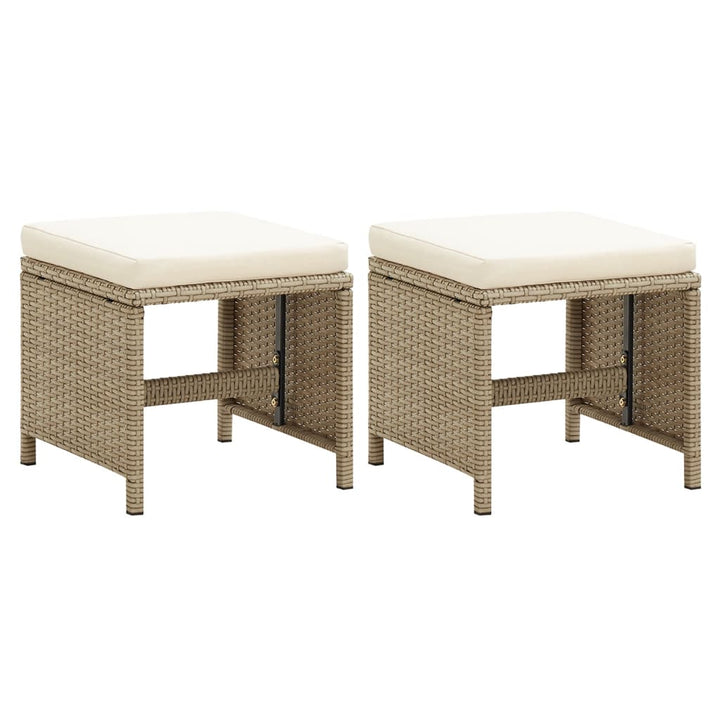 Gartenhocker Mit Kissen 2 Stk. Poly Rattan