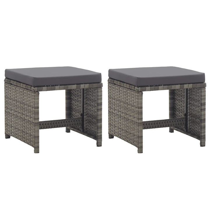 Gartenhocker Mit Kissen 2 Stk. Poly Rattan