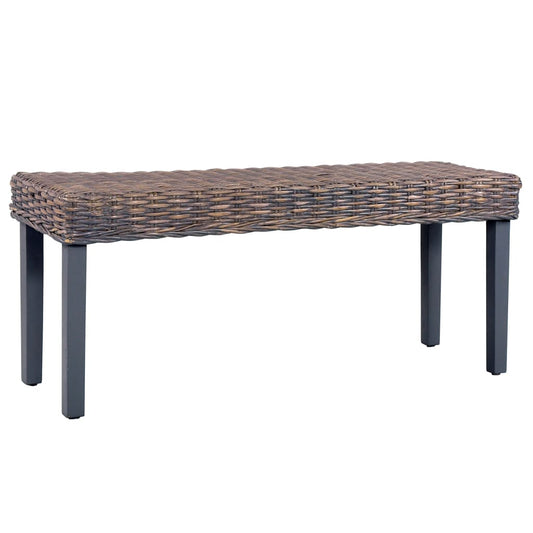 Sitzbank 110 Cm Natur Kubu-Rattan Und Massivholz Mango