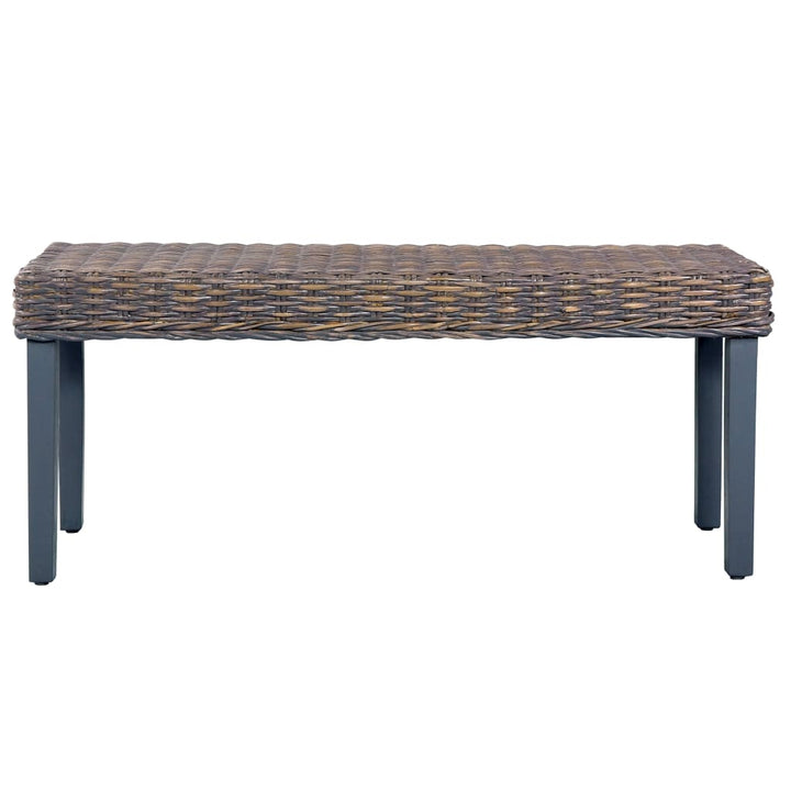 Sitzbank 110 Cm Natur Kubu-Rattan Und Massivholz Mango