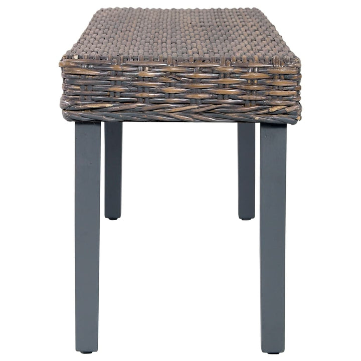 Sitzbank 110 Cm Natur Kubu-Rattan Und Massivholz Mango