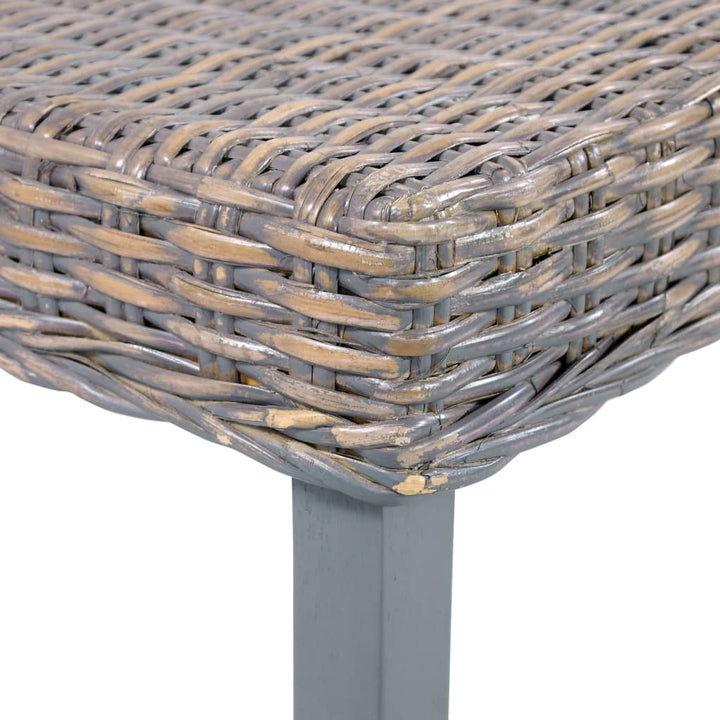 Sitzbank 110 Cm Natur Kubu-Rattan Und Massivholz Mango