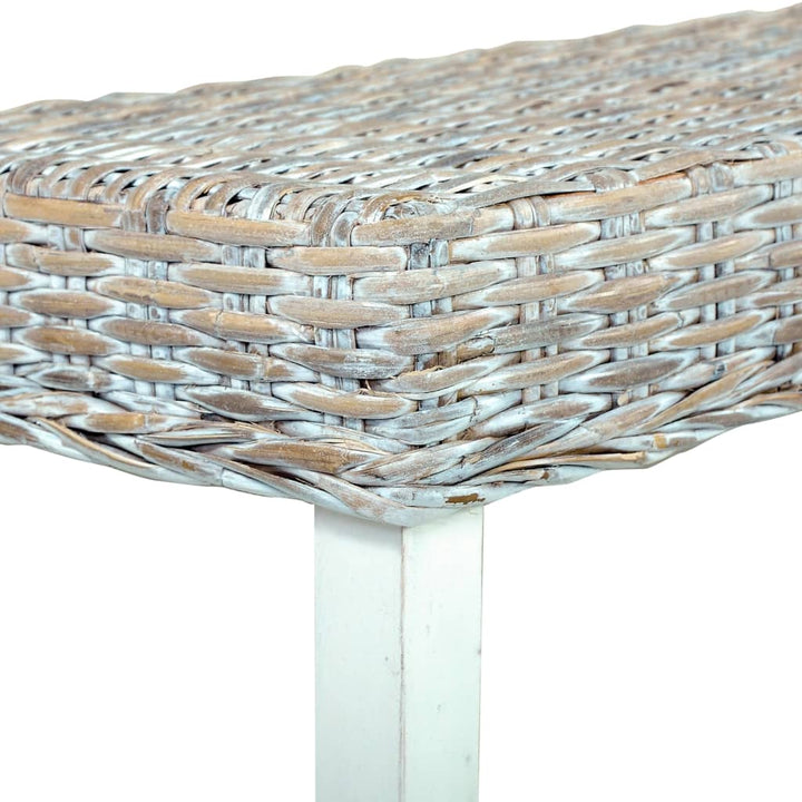 Sitzbank 160 Cm Natur Kubu-Rattan Und Massivholz Mango