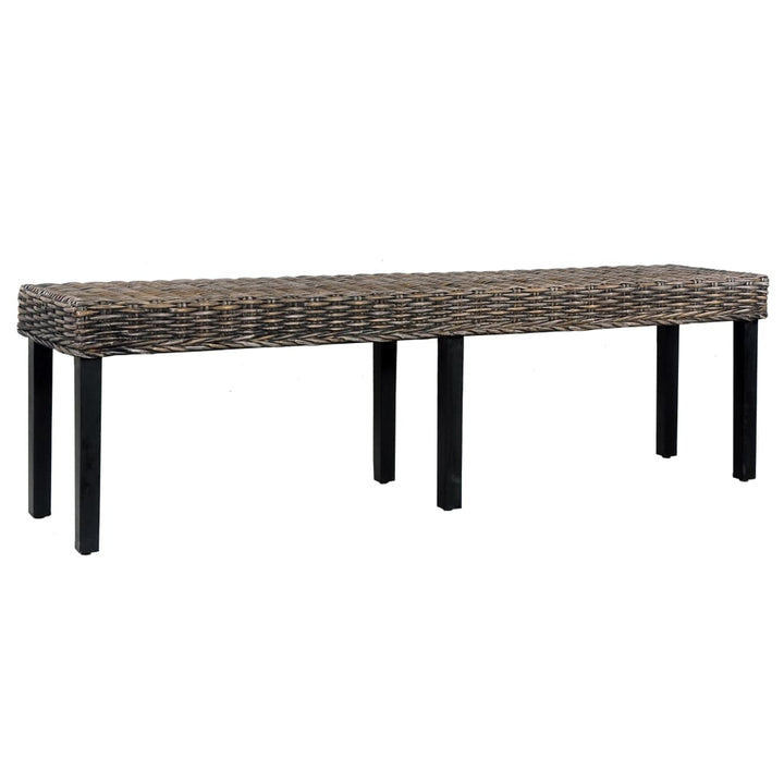 Sitzbank 160 Cm Natur Kubu-Rattan Und Massivholz Mango