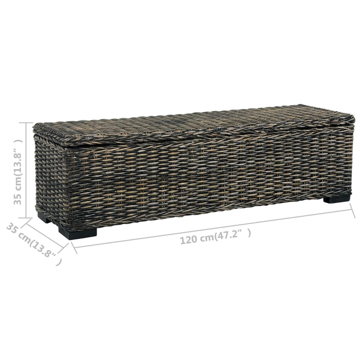 Aufbewahrungsbox 120 Cm Kubu-Rattan Massivholz Mango