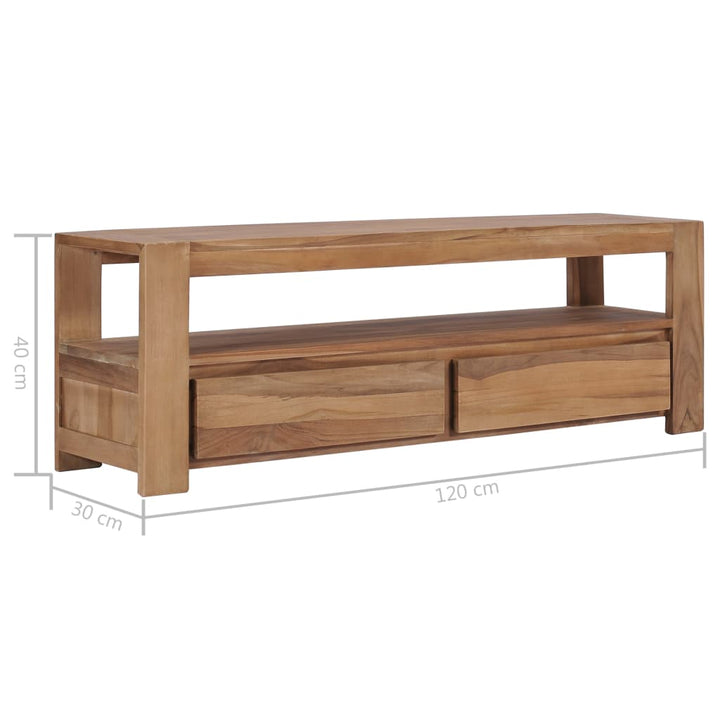 Tv-Schrank 120 X 30 X 40 Cm Massivholz Teak