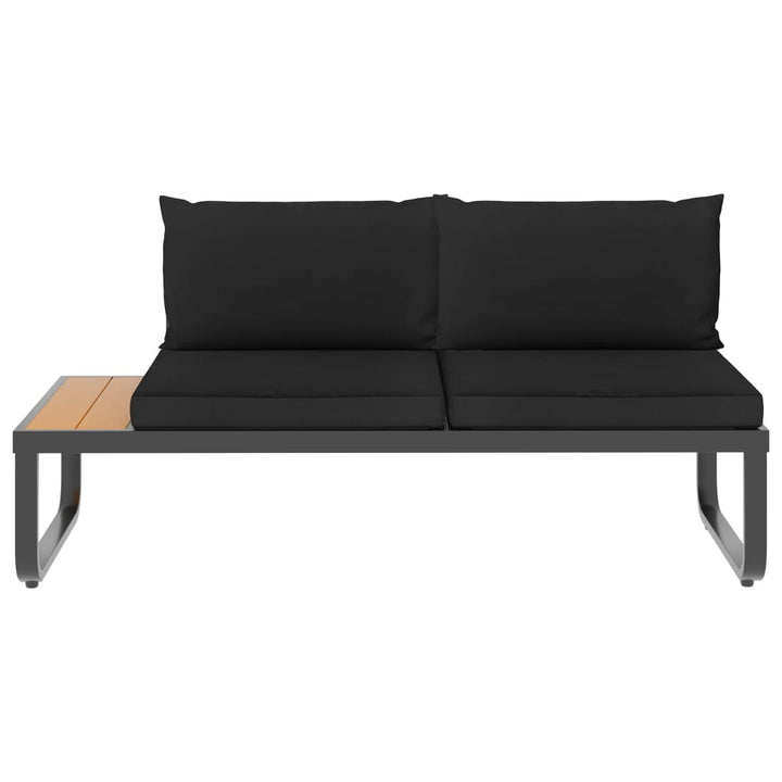 4-Tlg. Garten-Ecksofa-Set Mit Auflagen Aluminium Und Wpc