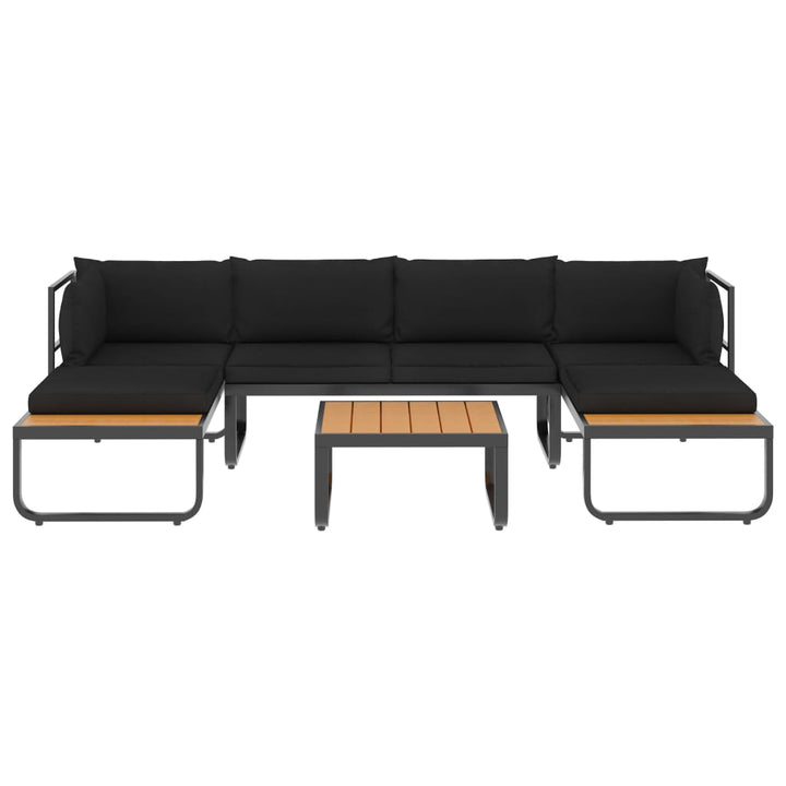 4-Tlg. Garten-Ecksofa-Set Mit Auflagen Aluminium Und Wpc