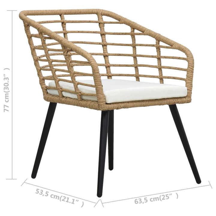 Gartenstühle 2 Stk. Mit Auflagen Poly Rattan