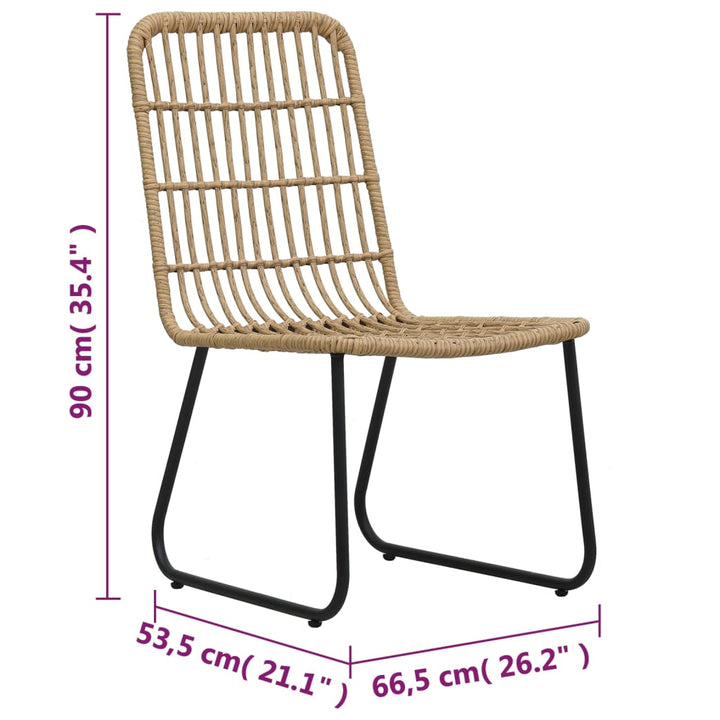 Gartenstühle 2 Stk. Poly Rattan