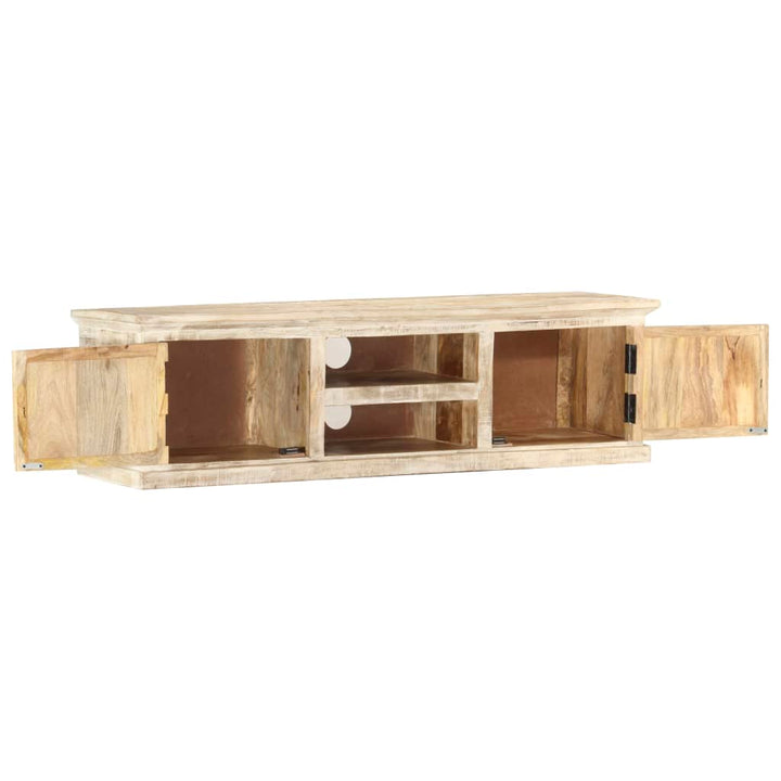 Tv-Schrank Weiß 130×30×36 Cm Massivholz Mango