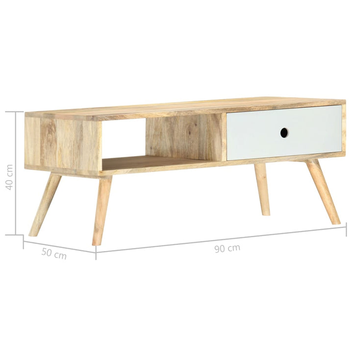 Couchtisch 90×50×40 Cm Massivholz Mango