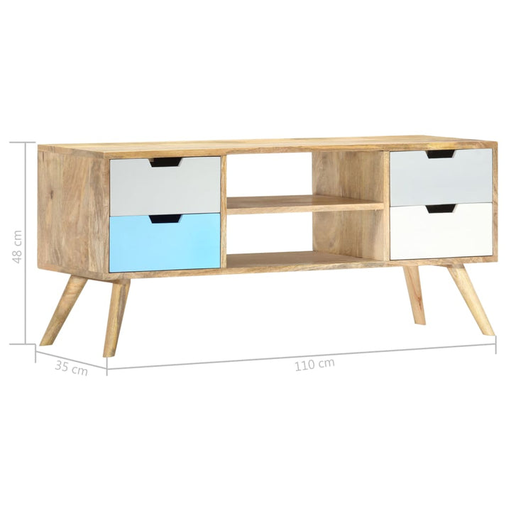 Tv-Schrank 110×35×48 Cm Massivholz Mango