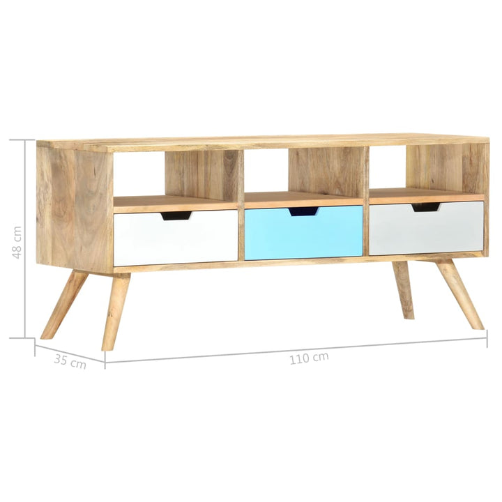 Tv-Schrank 110×35×48 Cm Massivholz Mango