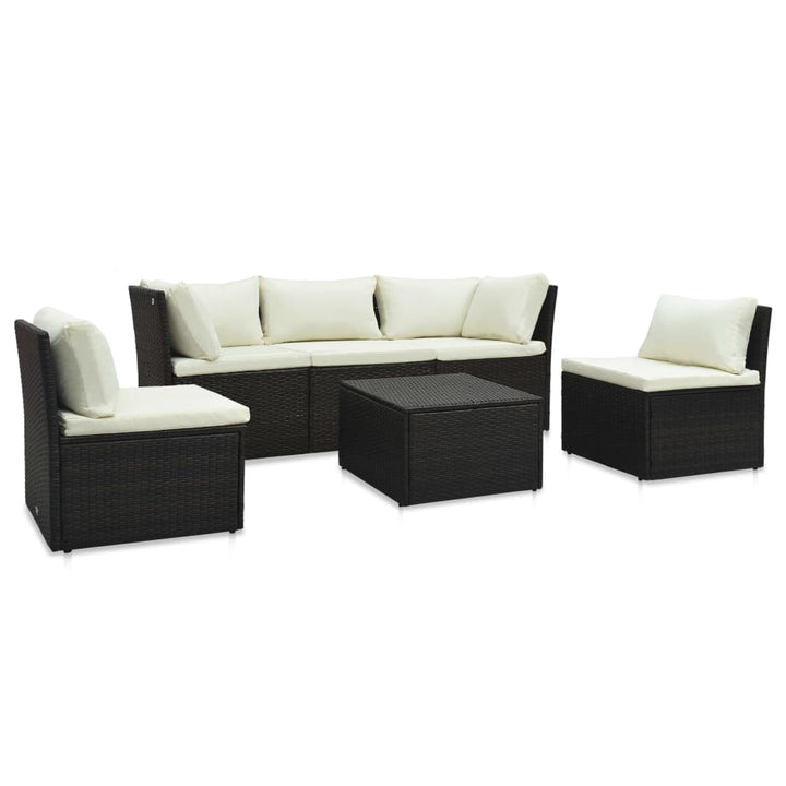 4-Tlg. Garten-Lounge-Set Mit Polstern Poly Rattan