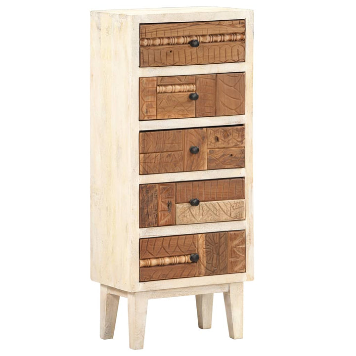 Highboard Mit Schubladen 45X30X105 Cm Altholz Massiv