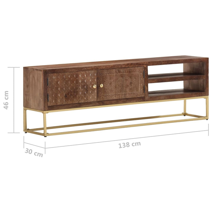 Tv-Schrank 138X30X46 Cm Massivholz Mango