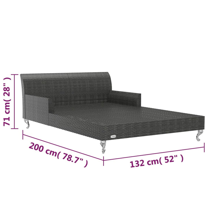 2-Personen-Sonnenliege Mit Auflagen Poly Rattan