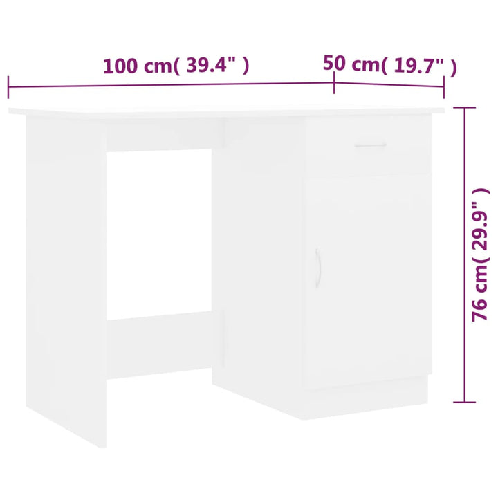 Schreibtisch 100×50×76 Cm Holzwerkstoff