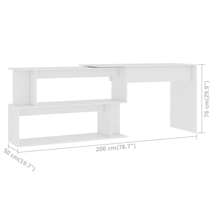 Eckschreibtisch 200X50X76 Cm Holzwerkstoff