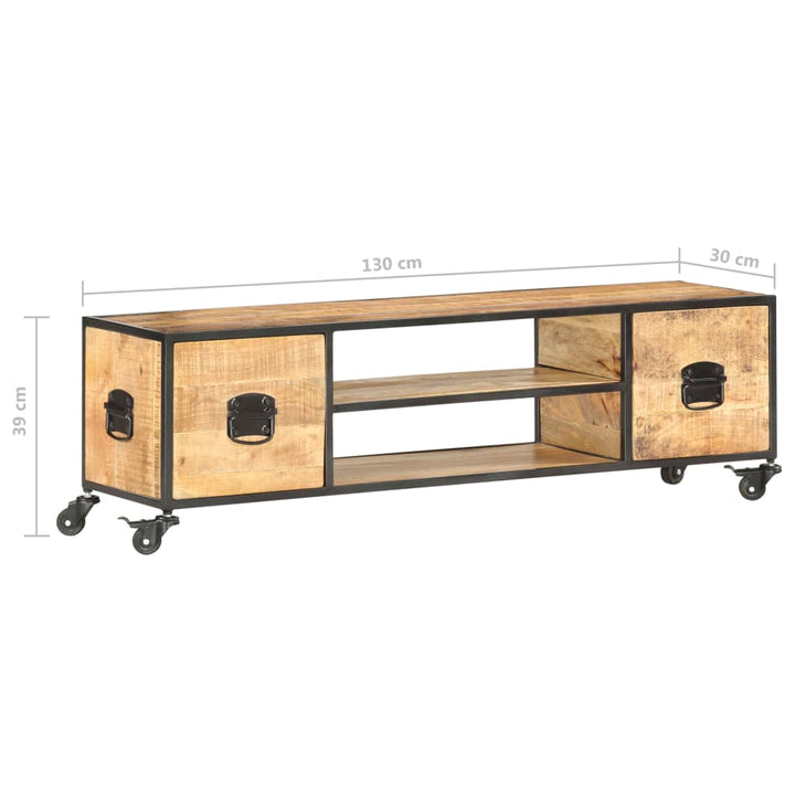 Tv-Schrank 130X30X39 Cm Massivholz Mango