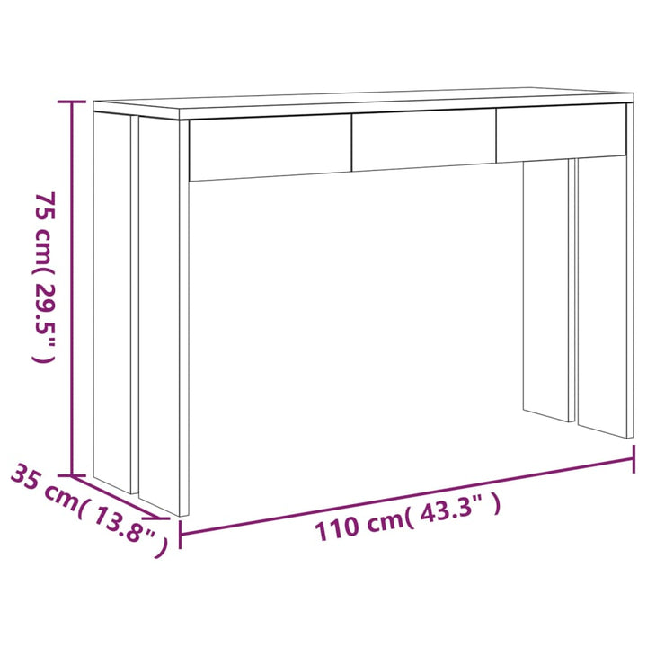 Konsolentisch 110×35×75 Cm Teak Massivholz