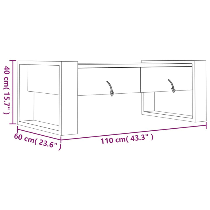 Couchtisch 110×60×40 Cm Teak Massivholz