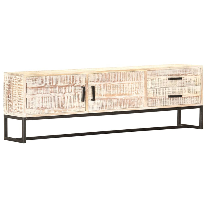 Tv-Schrank Weiß 140 × 30 × 45 Cm Massivholz Akazie