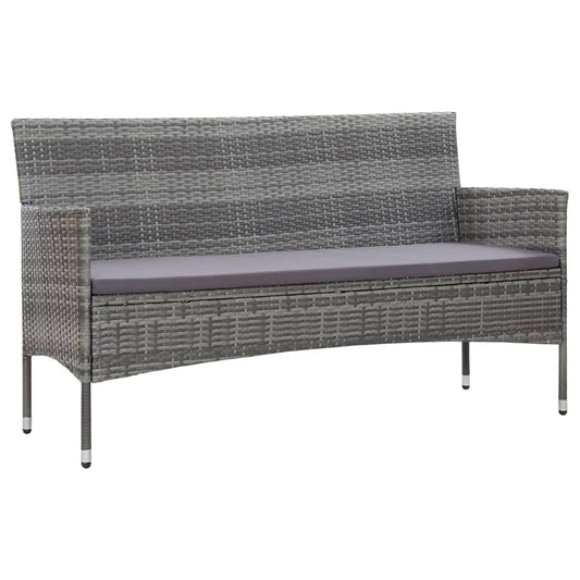 3-Sitzer-Gartensofa Mit Polstern Poly Rattan