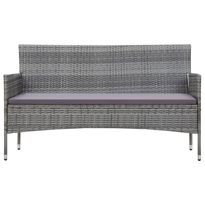 3-Sitzer-Gartensofa Mit Polstern Poly Rattan