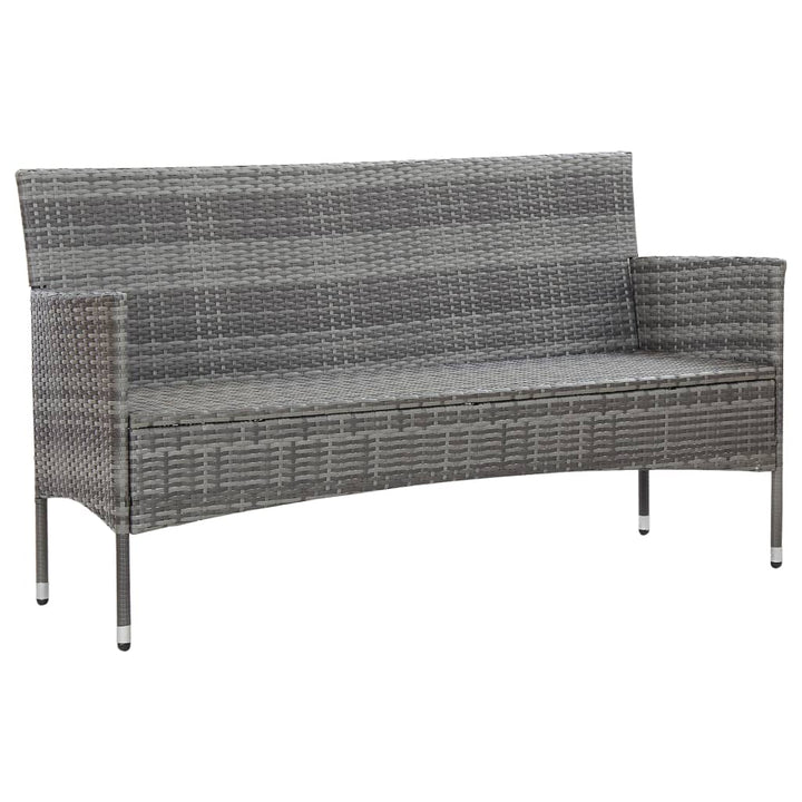 3-Sitzer-Gartensofa Mit Polstern Poly Rattan