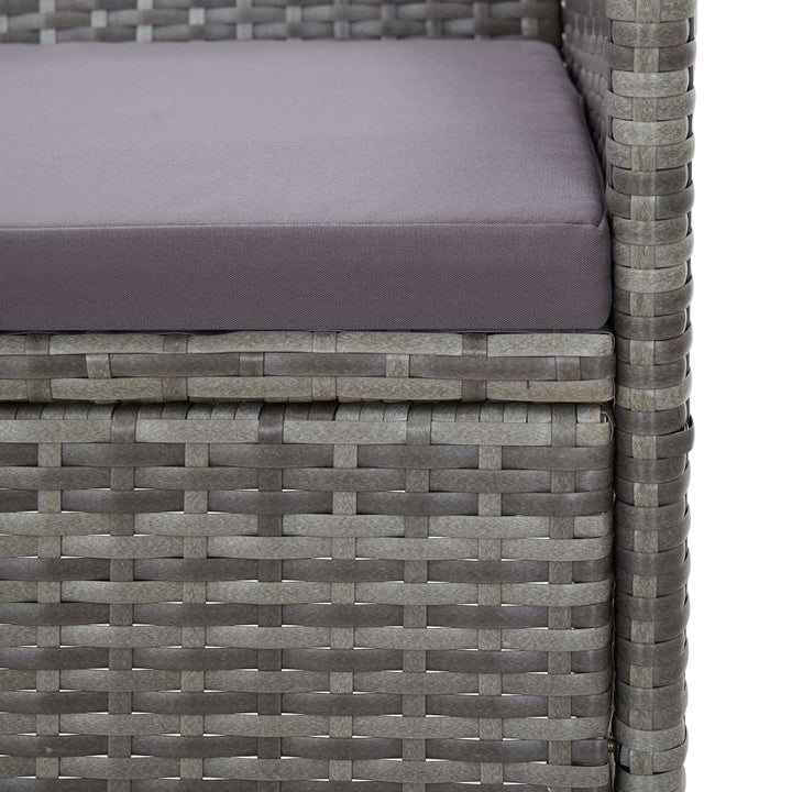 3-Sitzer-Gartensofa Mit Polstern Poly Rattan