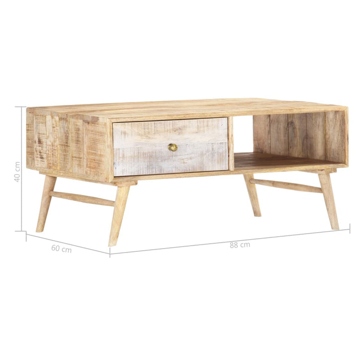 Couchtisch 88X60X40 Cm Massivholz Mango