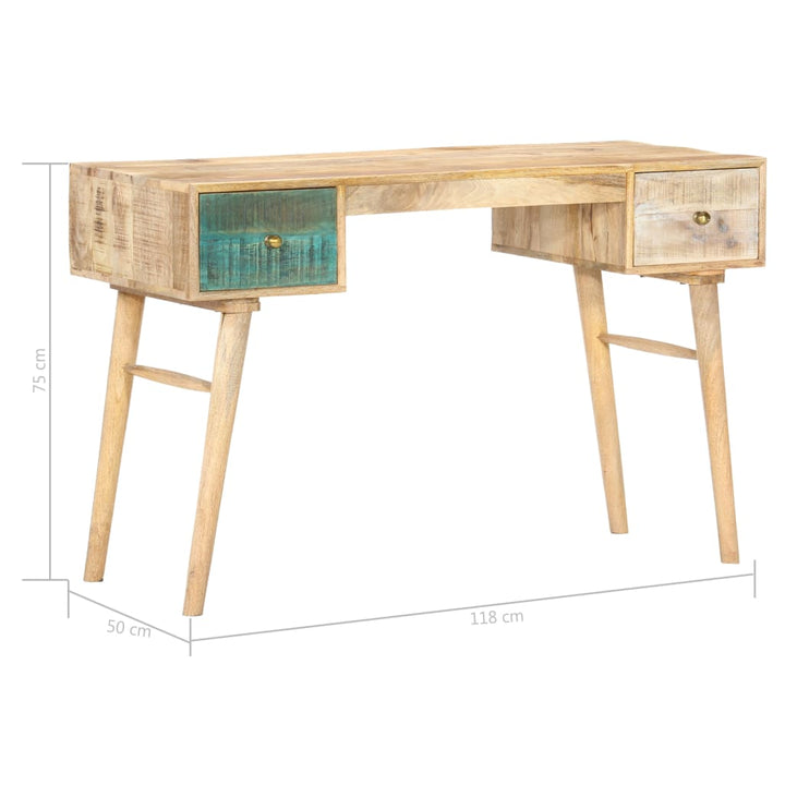 Schreibtisch 118 X 50 X 75 Cm Massivholz Mango