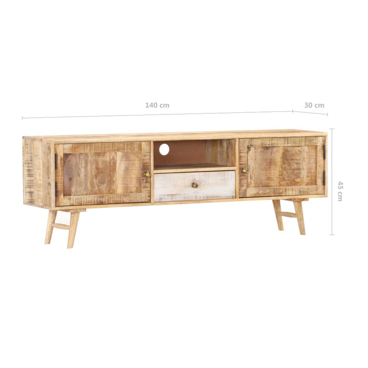 Tv-Schrank 140×30×45 Cm Massivholz Mango