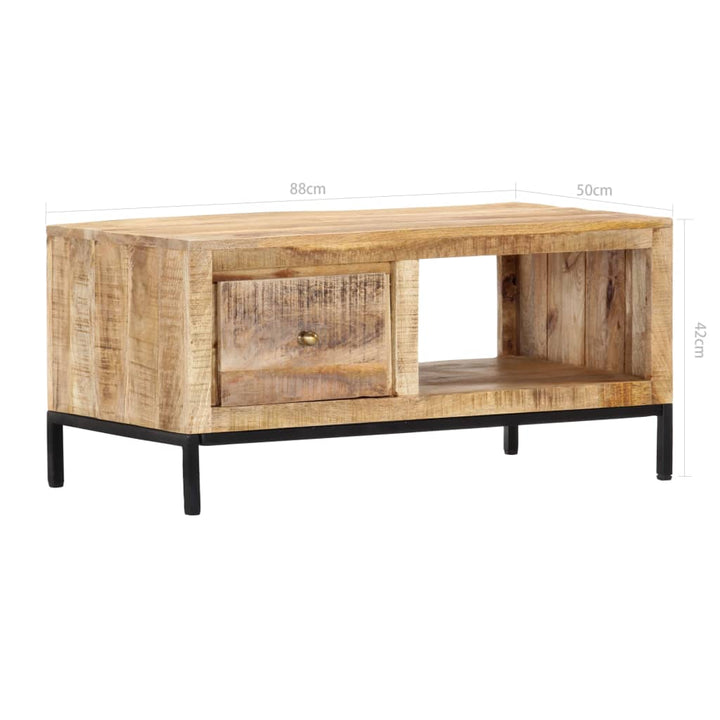 Couchtisch 88X50X42 Cm Massivholz Mango