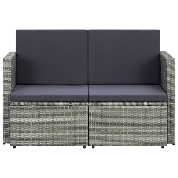 2-Sitzer-Gartensofa Mit Auflagen Poly Rattan