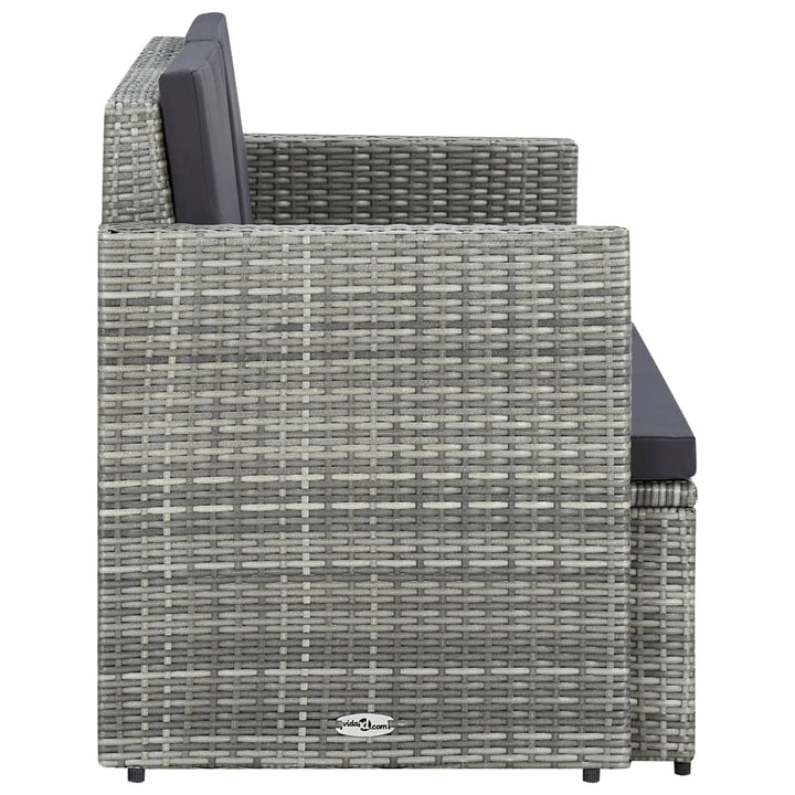 2-Sitzer-Gartensofa Mit Auflagen Poly Rattan