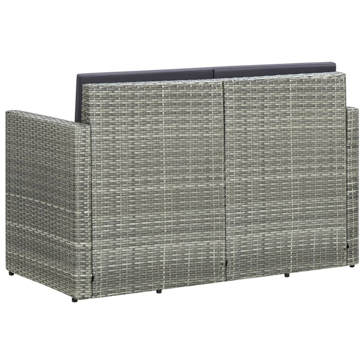 2-Sitzer-Gartensofa Mit Auflagen Poly Rattan