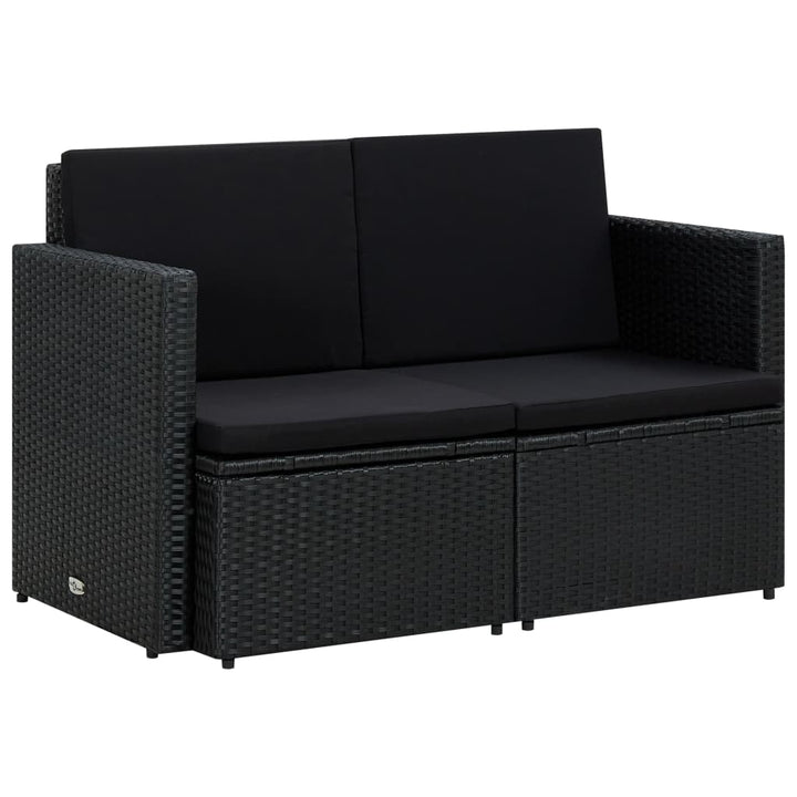 2-Sitzer-Gartensofa Mit Auflagen Poly Rattan