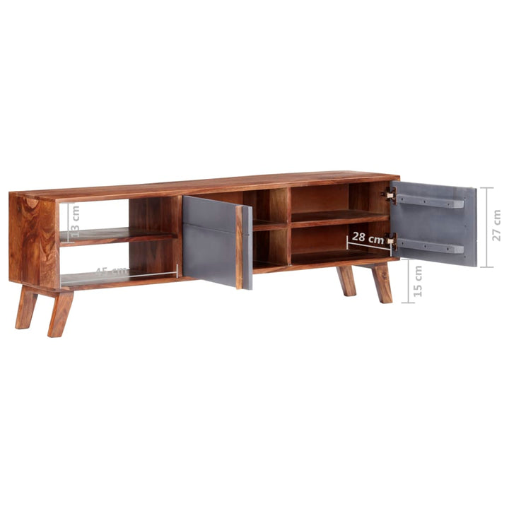 Tv-Schrank Grau 140X30X45 Cm Massivholz