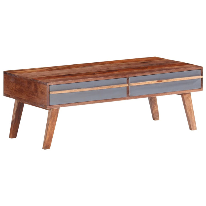 Couchtisch Grau 110X50X40 Cm Massivholz