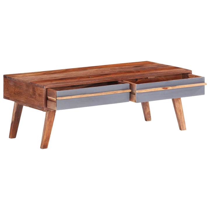 Couchtisch Grau 110X50X40 Cm Massivholz