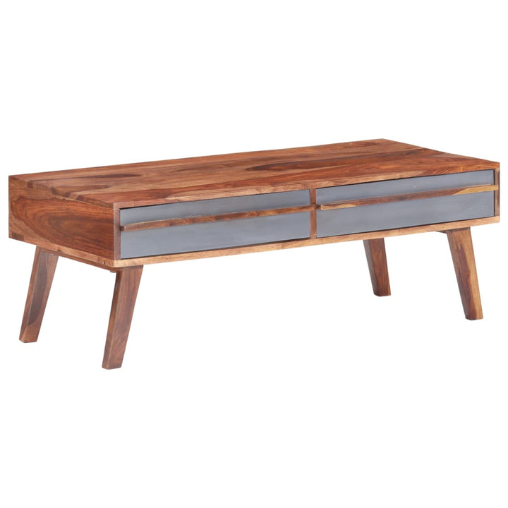 Couchtisch Grau 110X50X40 Cm Massivholz